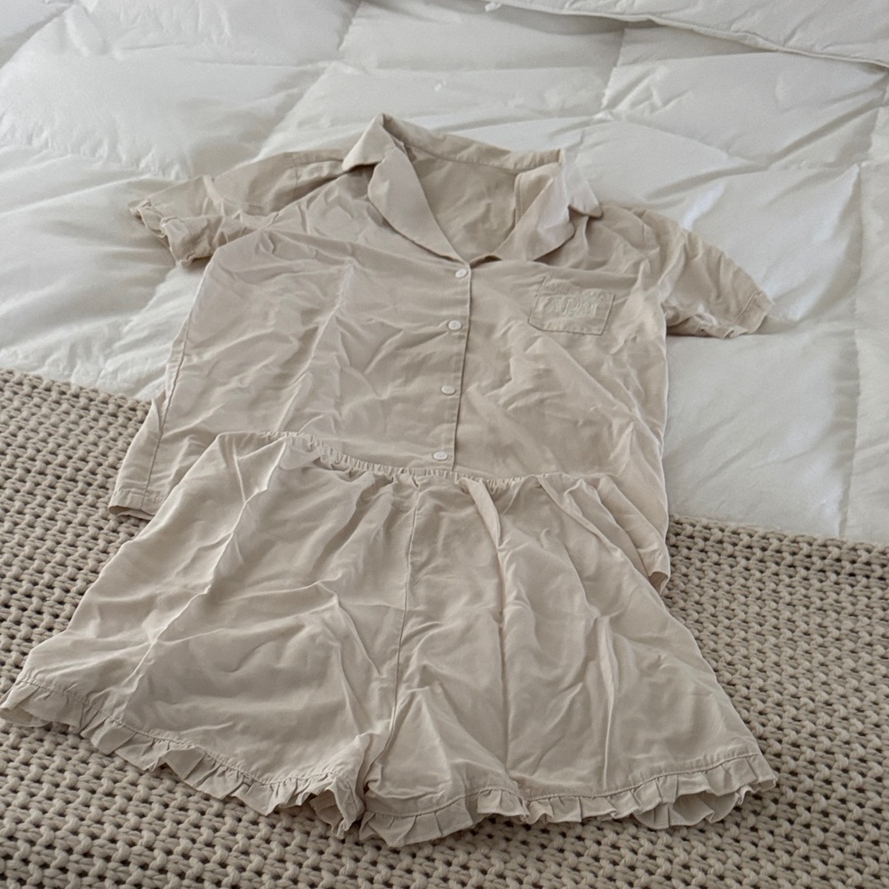 Women's Cream Pajama Set